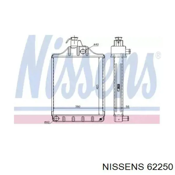 Compre 62250 Nissens Radiador de esfriamento de motor