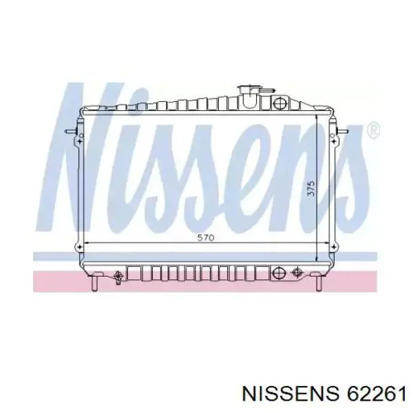 Radiador de esfriamento de motor Nissens 62261 preço, a partir de 79,92 USD