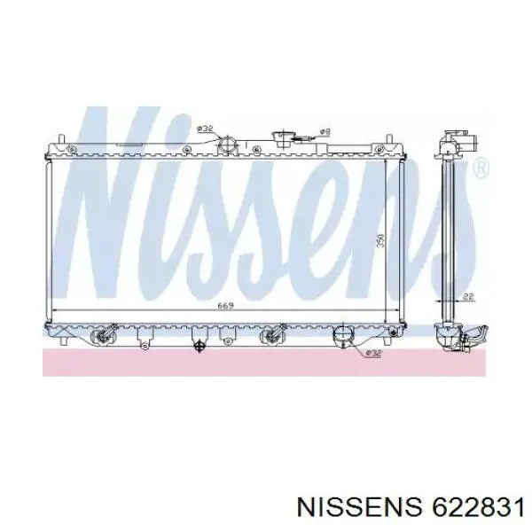 Radiador de esfriamento de motor Nissens 622831 preço, a partir de 132,23 USD
