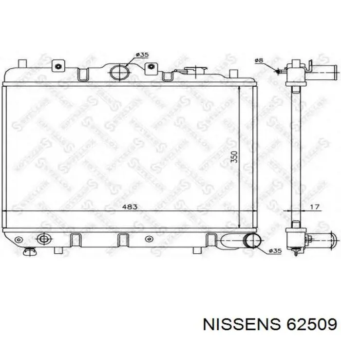 Radiador de esfriamento de motor Nissens 62509 preço, a partir de 87,43 USD