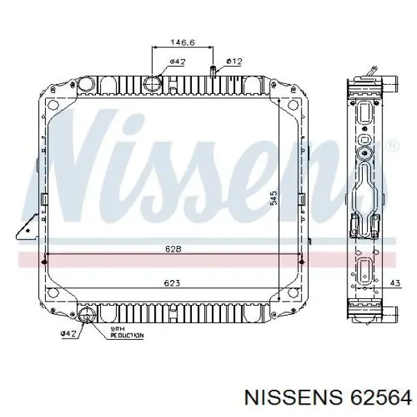 Compre 62564 Nissens Radiador de esfriamento de motor