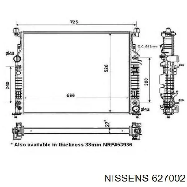 Radiador de esfriamento de motor A9605002801 Mercedes