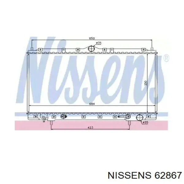 Radiador de esfriamento de motor MR266143 Mitsubishi