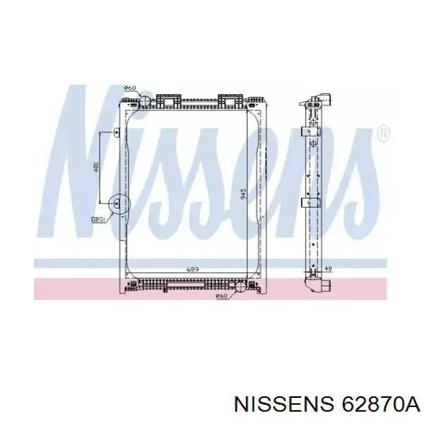 Radiador de esfriamento de motor Nissens 62870A preço, a partir de 453,89 USD