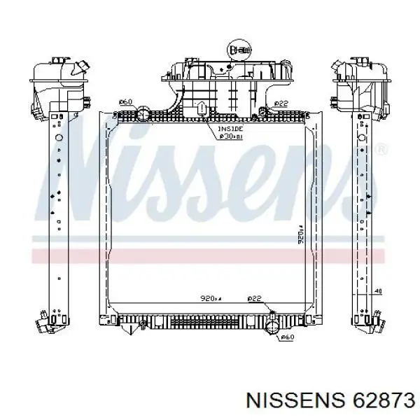 62873 Nissens Radiador de esfriamento de motor