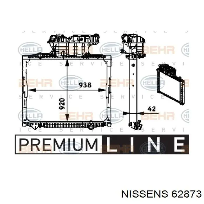 Radiador de esfriamento de motor Nissens 62873 preço, a partir de 642,99 USD
