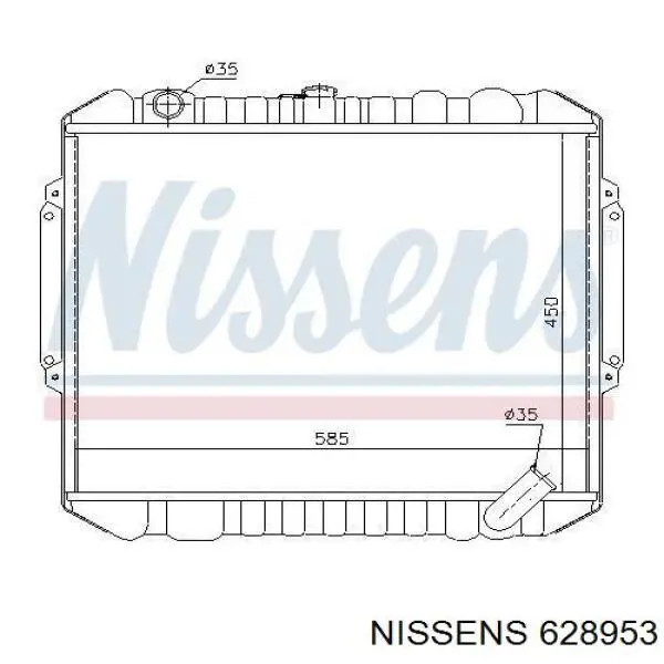 Radiador de esfriamento de motor Nissens 628953 preço, a partir de 566,42 USD