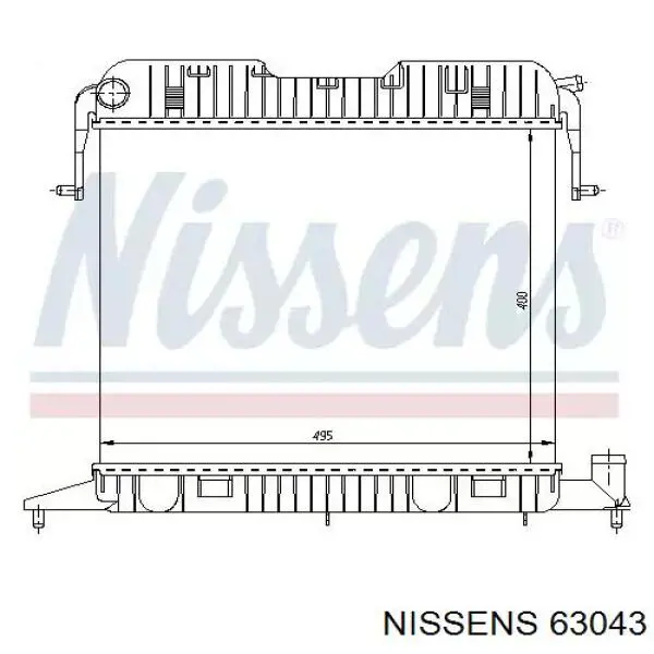 Radiador de esfriamento de motor Nissens 63043 preço, a partir de 68,76 USD