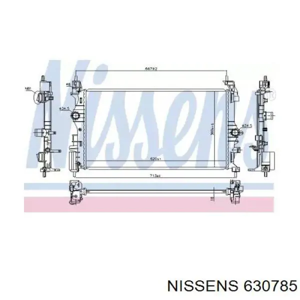 1300368 Opel Radiador de esfriamento de motor