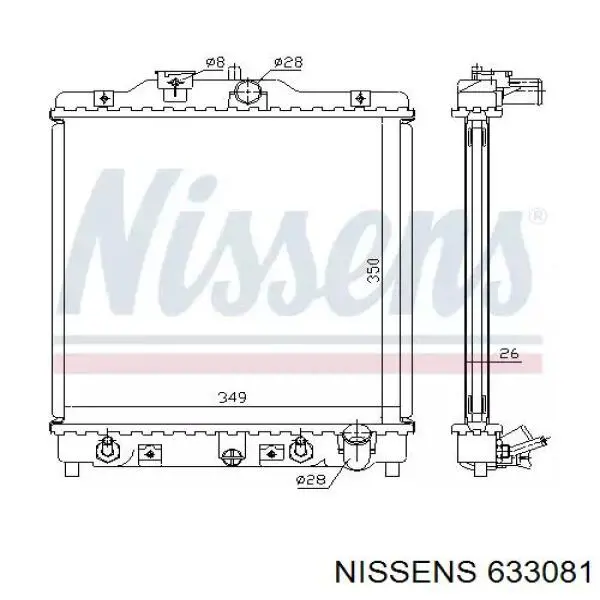 Radiador de esfriamento de motor Nissens 633081 preço, a partir de 72,36 USD