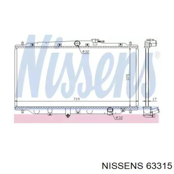Radiador de esfriamento de motor 63315 Nissens