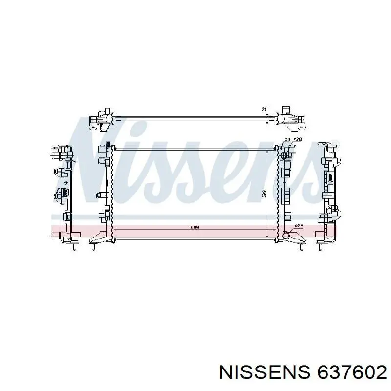 Radiador de esfriamento de motor Nissens 637602 preço, a partir de 149,83 USD