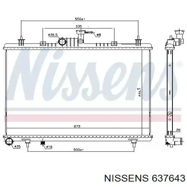 214006645R Renault (RVI) Radiador de esfriamento de motor