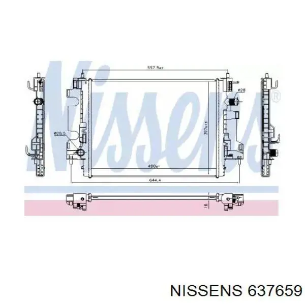 A4535000103 Mercedes Radiador de esfriamento de motor