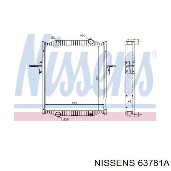 Radiador de esfriamento de motor Nissens 63781A preço, a partir de 392,08 USD