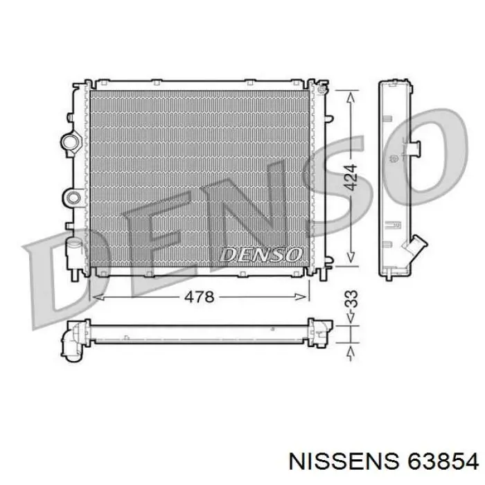 Radiador de esfriamento de motor 63854 Nissens