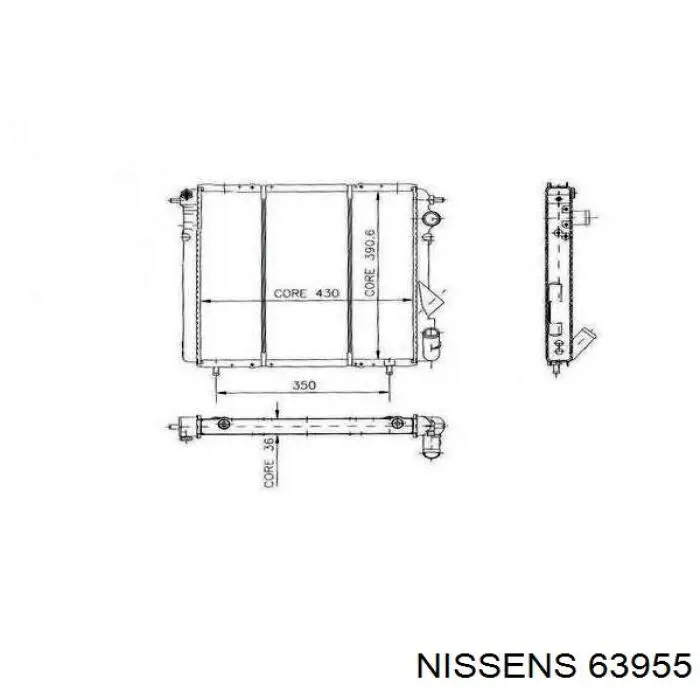 Radiador de esfriamento de motor 63955 Nissens