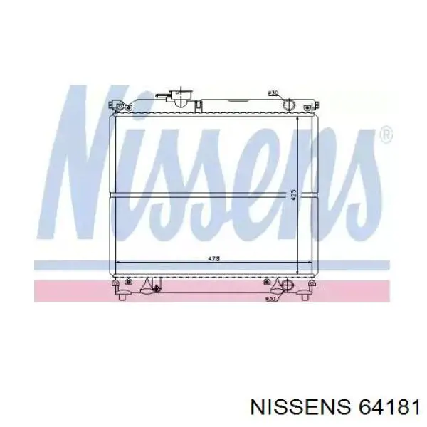 64181 Nissens Radiador de esfriamento de motor