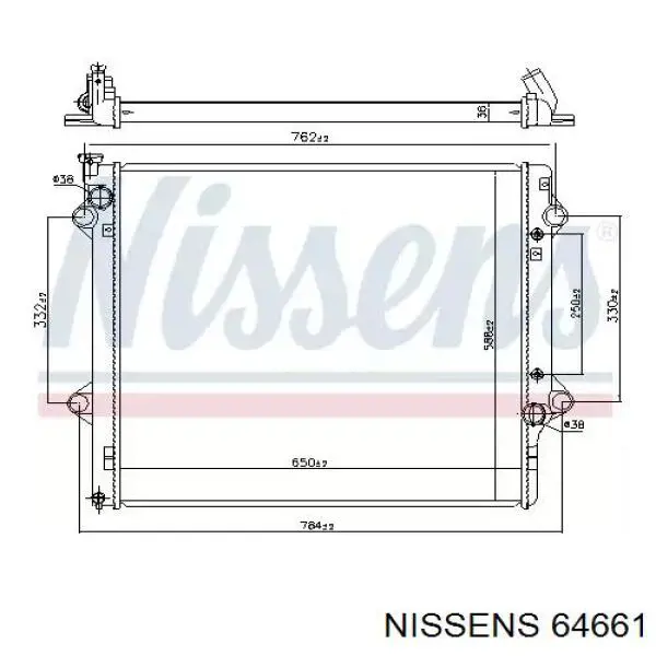Radiador de esfriamento de motor Nissens 64661 preço, a partir de 181,17 USD