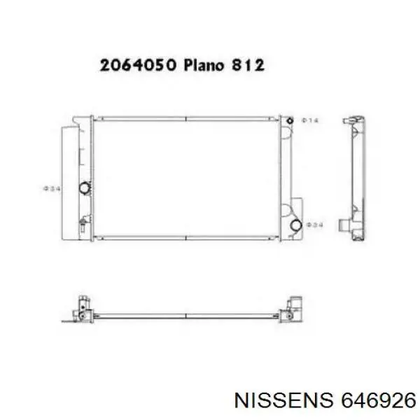 646926 Nissens Radiador de esfriamento de motor