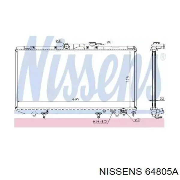 Radiador de esfriamento de motor Nissens 64805A preço, a partir de 194,77 USD