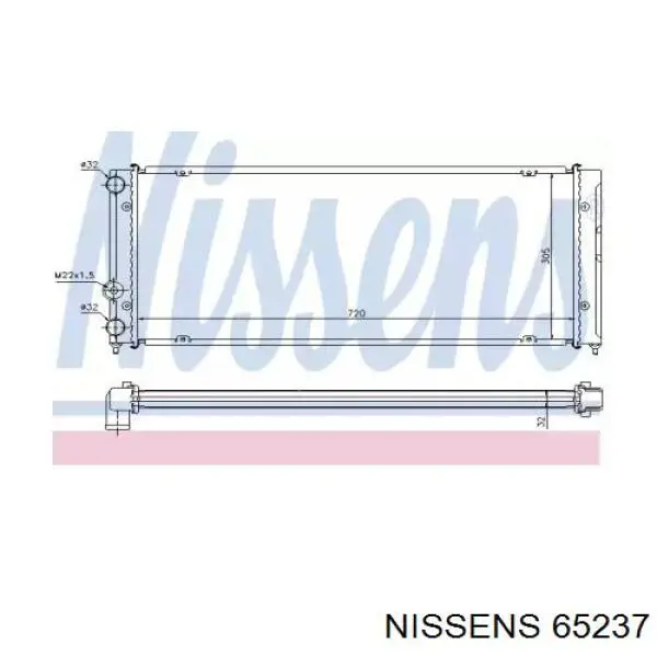 Radiador de esfriamento de motor 65237 Nissens