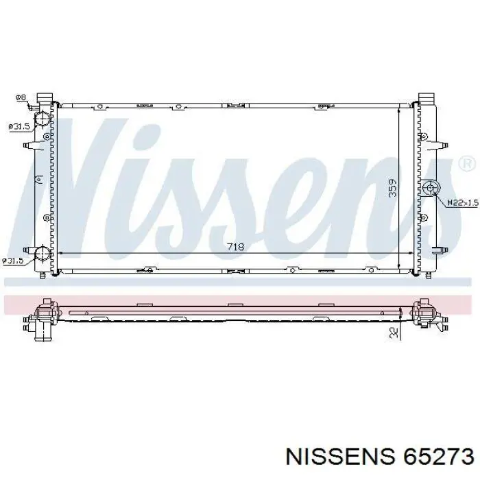 Radiador de esfriamento de motor 65273 Nissens