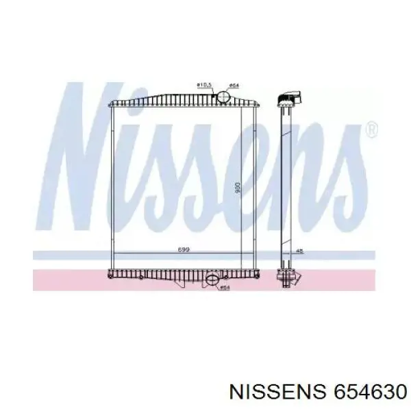 654630 Nissens Radiador de esfriamento de motor