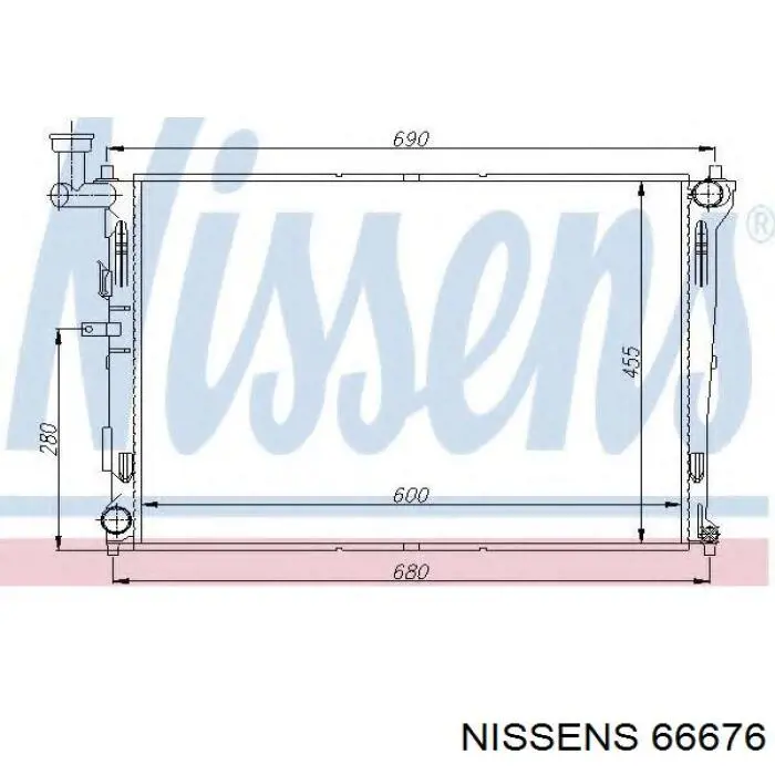 Radiador de esfriamento de motor Nissens 66676 preço, a partir de 107,23 USD