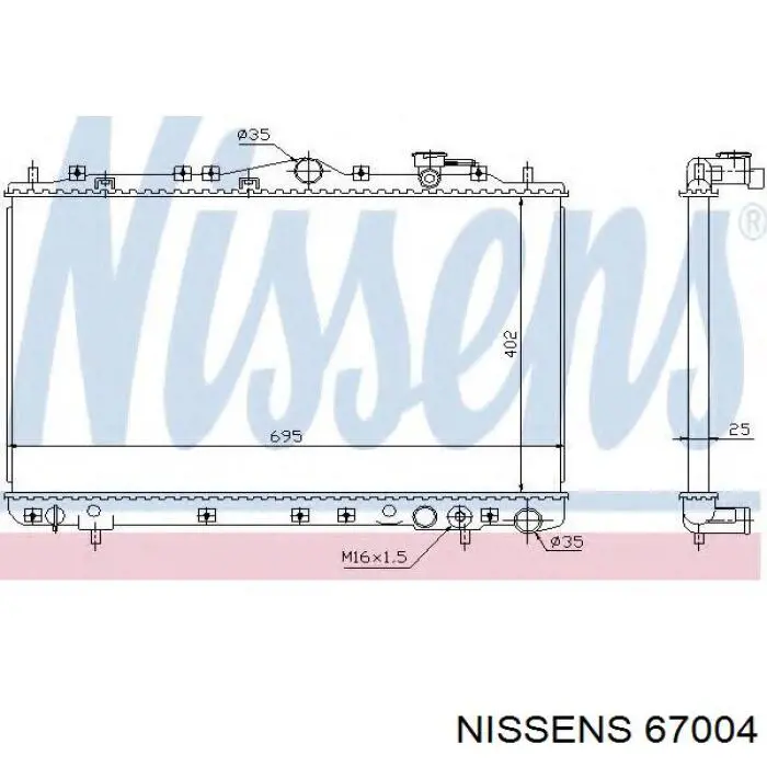 Radiador de esfriamento de motor Nissens 67004 preço, a partir de 121,86 USD