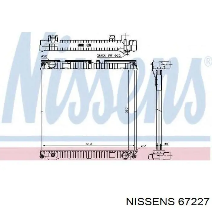 67227 Nissens Radiador de esfriamento de motor