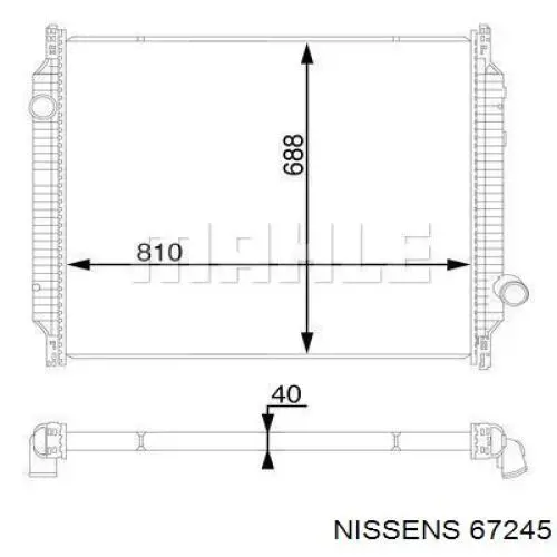Radiador de esfriamento de motor Nissens 67245 preço, a partir de 462,45 USD