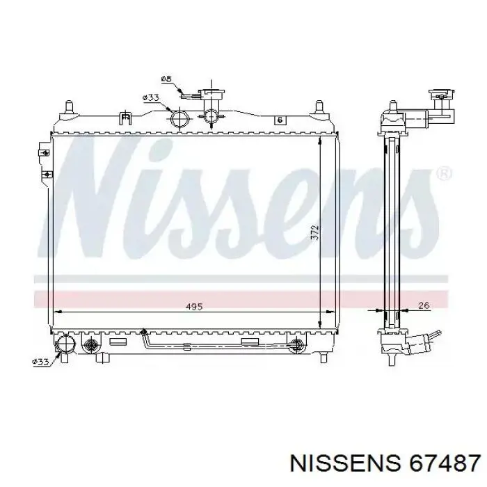 Radiador de esfriamento de motor 346125 Kale
