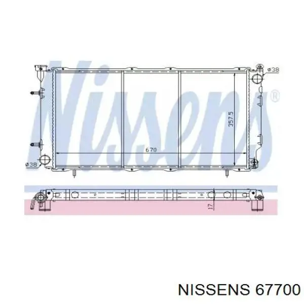 Radiador de esfriamento de motor Nissens 67700 preço, a partir de 127,53 USD
