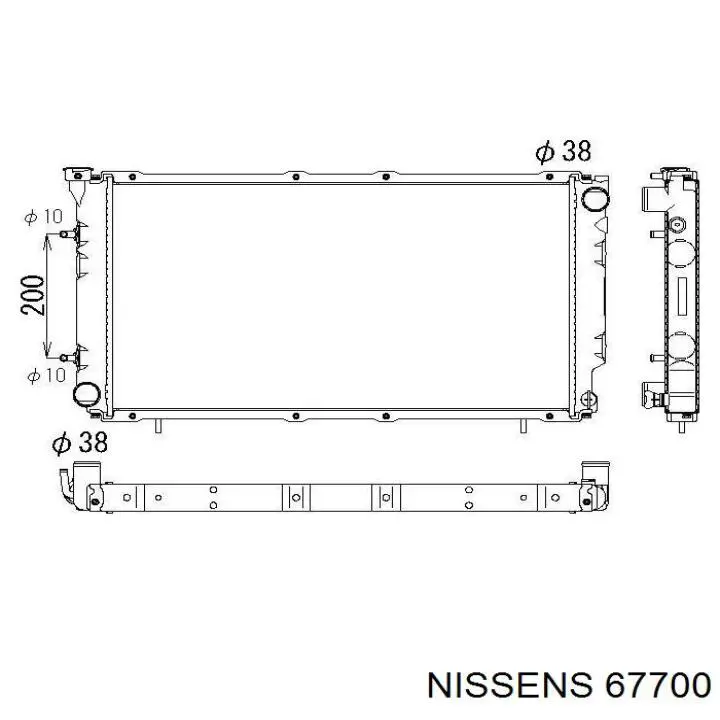 Radiador de esfriamento de motor 67700 Nissens