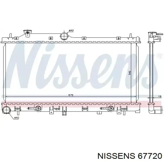 Radiador de esfriamento de motor Nissens 67720 preço, a partir de 130,51 USD