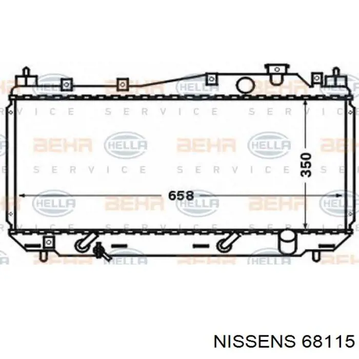 Radiador de esfriamento de motor Nissens 68115 preço, a partir de 101,93 USD