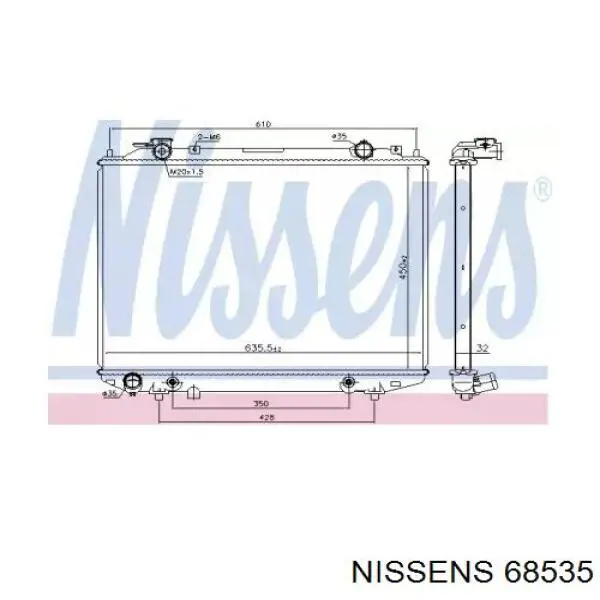 68535 Nissens Radiador de esfriamento de motor