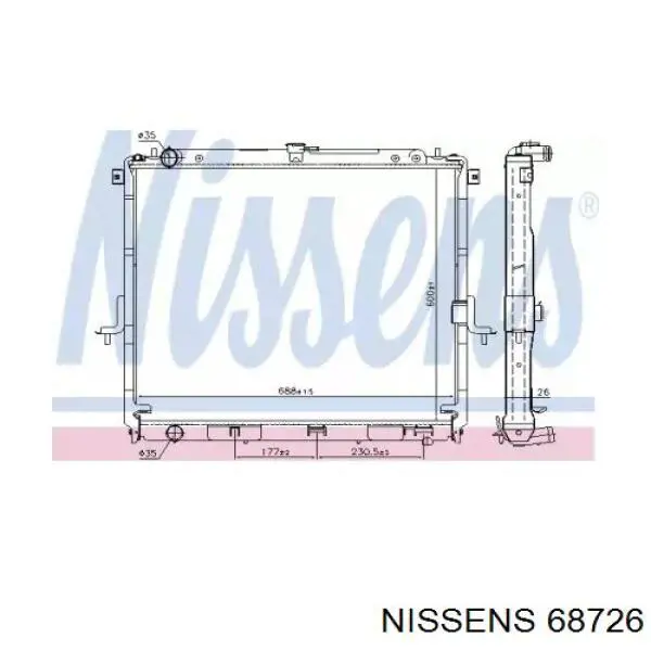 21410EB70A Nissan/Infiniti Radiador de esfriamento de motor