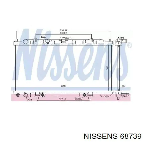 Radiador de esfriamento de motor 214604M417 Nissan/Infiniti