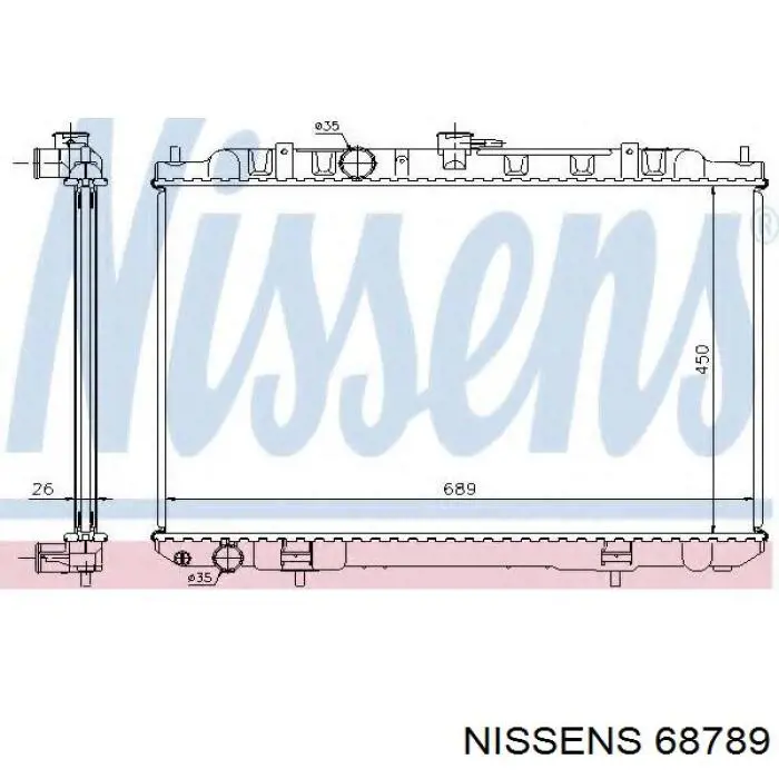 Radiador de esfriamento de motor Nissan/Infiniti 214104BB0B