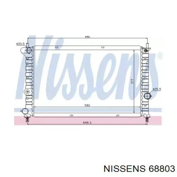 Radiador de esfriamento de motor Nissens 68803 preço, a partir de 111,20 USD