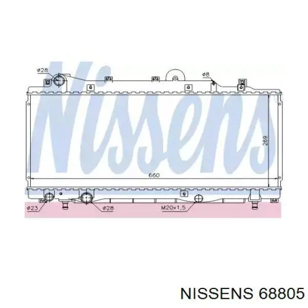 Radiador de esfriamento de motor 68805 Nissens