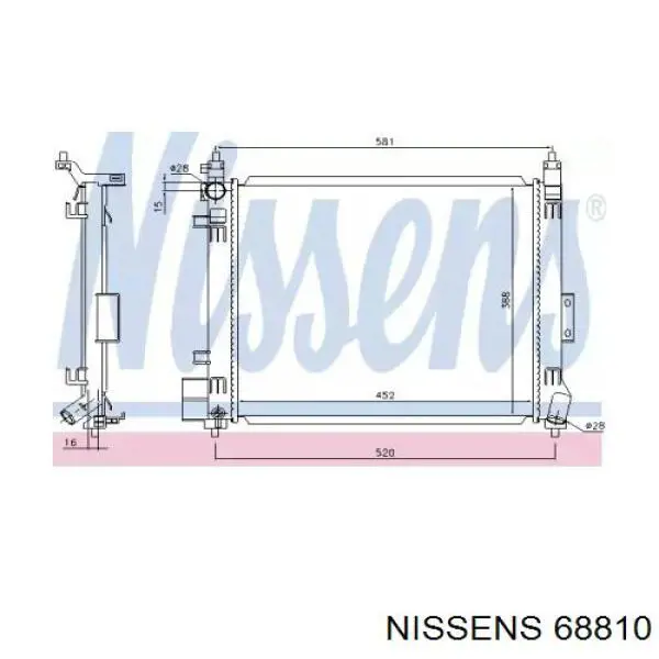 DRM46054 Denso Radiador de esfriamento de motor