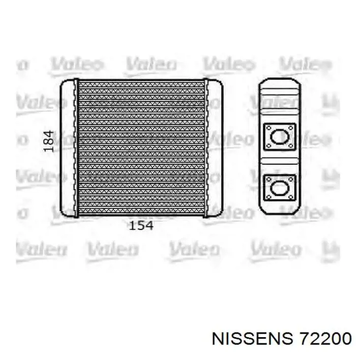 Radiador de forno (de aquecedor) 72200 Nissens