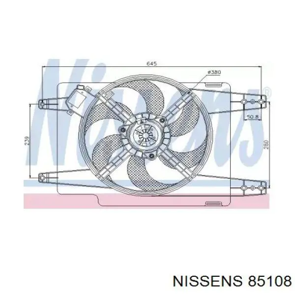 Ventilador elétrico de esfriamento montado (motor + roda de aletas) para Alfa Romeo 156  932