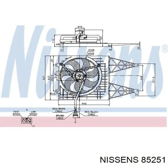 Compre 85251 Nissens Ventilador elétrico de esfriamento montado (motor + roda de aletas)