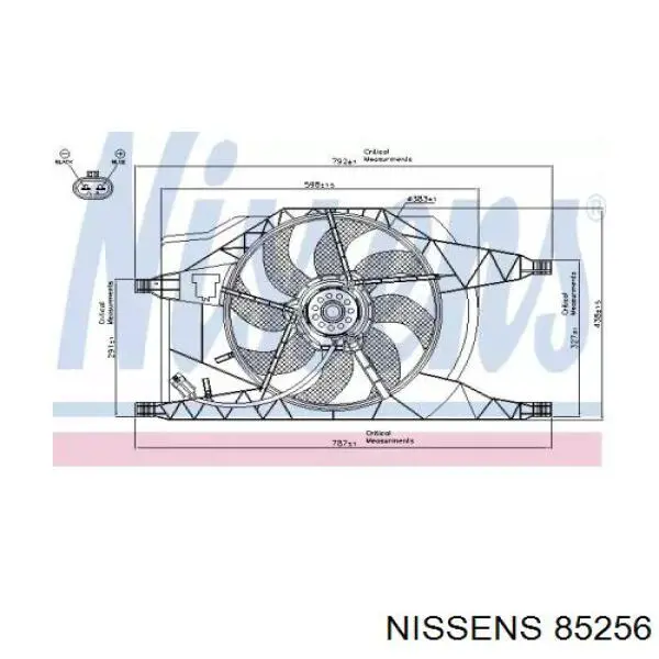 85256 Nissens Ventilador (roda de aletas) do radiador de esfriamento