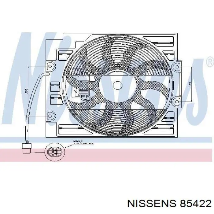 Difusor do radiador de aparelho de ar condicionado, montado com roda de aletas e o motor 85422 Nissens