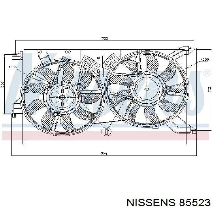 Difusor do radiador de esfriamento, montado com motor e roda de aletas Nissens 85523 preço, a partir de 221,96 USD